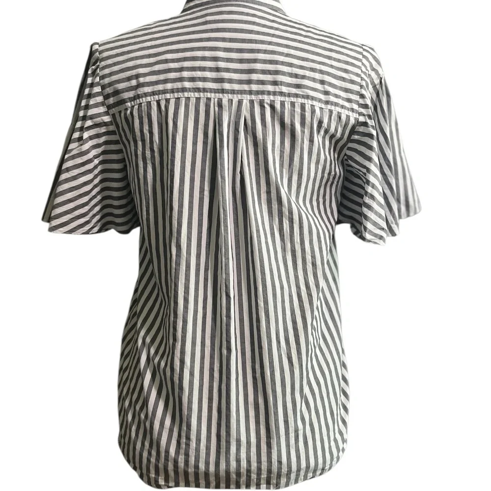 Kate Spade Broome Street striped comfort career, preppy, flutter sleeves shirt